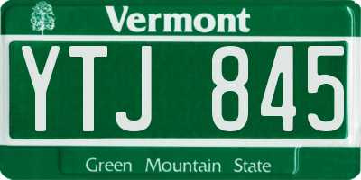 VT license plate YTJ845