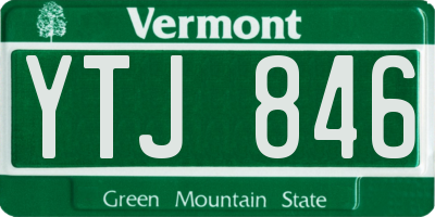 VT license plate YTJ846
