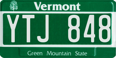 VT license plate YTJ848