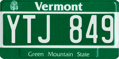 VT license plate YTJ849
