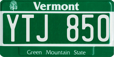VT license plate YTJ850