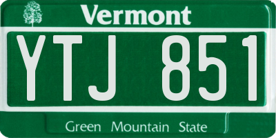 VT license plate YTJ851