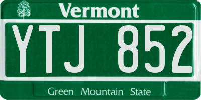 VT license plate YTJ852