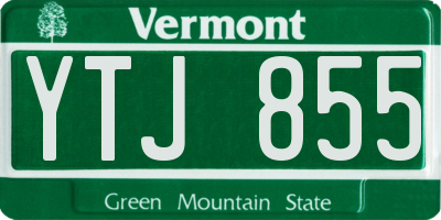 VT license plate YTJ855