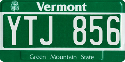 VT license plate YTJ856