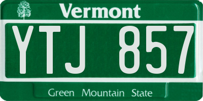 VT license plate YTJ857