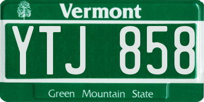VT license plate YTJ858