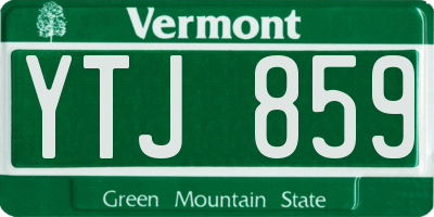 VT license plate YTJ859
