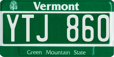 VT license plate YTJ860