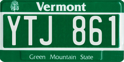 VT license plate YTJ861