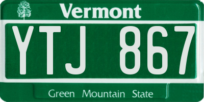 VT license plate YTJ867