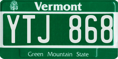 VT license plate YTJ868
