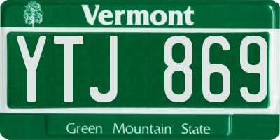 VT license plate YTJ869