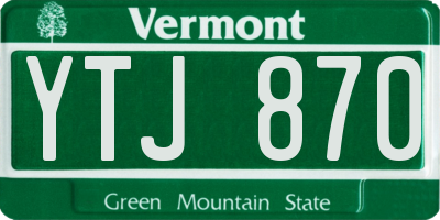 VT license plate YTJ870