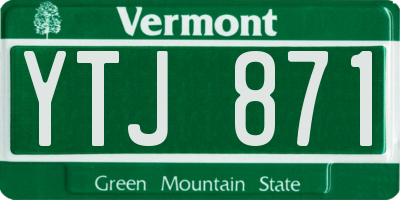 VT license plate YTJ871