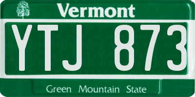 VT license plate YTJ873