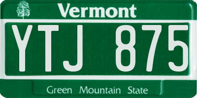 VT license plate YTJ875
