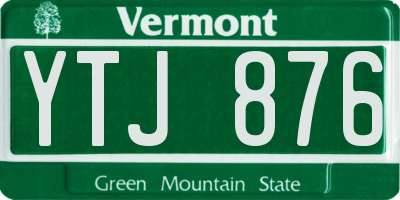 VT license plate YTJ876