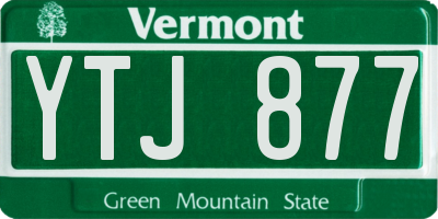 VT license plate YTJ877