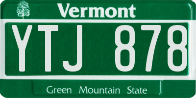 VT license plate YTJ878