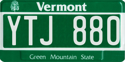 VT license plate YTJ880