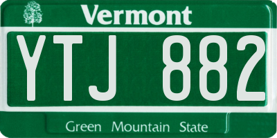 VT license plate YTJ882