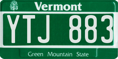 VT license plate YTJ883