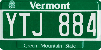 VT license plate YTJ884