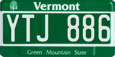 VT license plate YTJ886