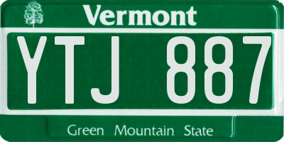 VT license plate YTJ887