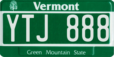 VT license plate YTJ888