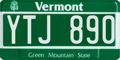 VT license plate YTJ890
