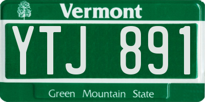 VT license plate YTJ891