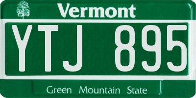 VT license plate YTJ895