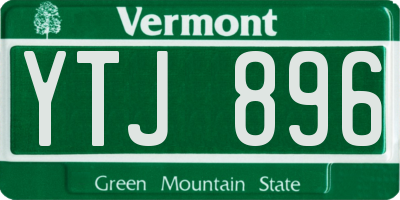 VT license plate YTJ896