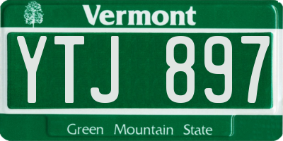 VT license plate YTJ897