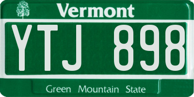 VT license plate YTJ898