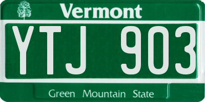 VT license plate YTJ903