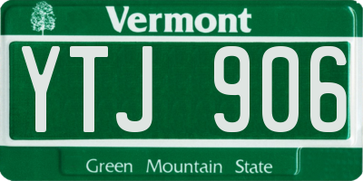 VT license plate YTJ906