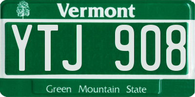 VT license plate YTJ908