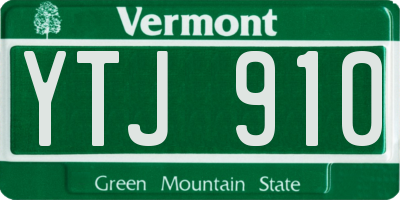 VT license plate YTJ910