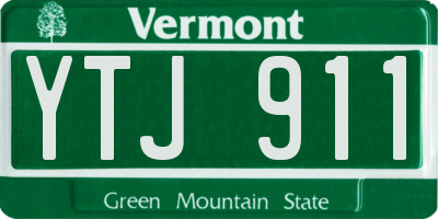 VT license plate YTJ911
