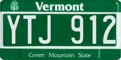 VT license plate YTJ912