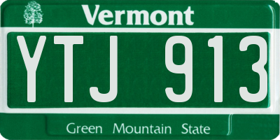 VT license plate YTJ913