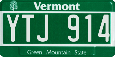 VT license plate YTJ914