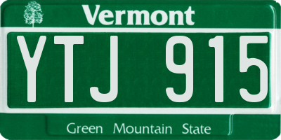 VT license plate YTJ915