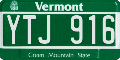 VT license plate YTJ916