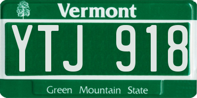 VT license plate YTJ918