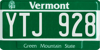 VT license plate YTJ928