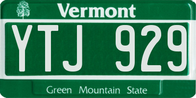 VT license plate YTJ929